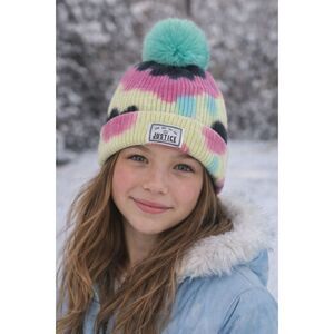 Justice Girls Multicolor Pom Beanie – One Size (NWOT)